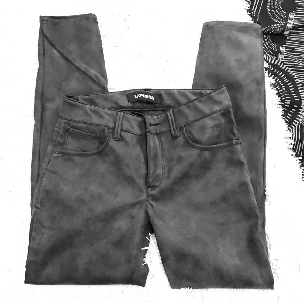 Express Suede straight leg pants